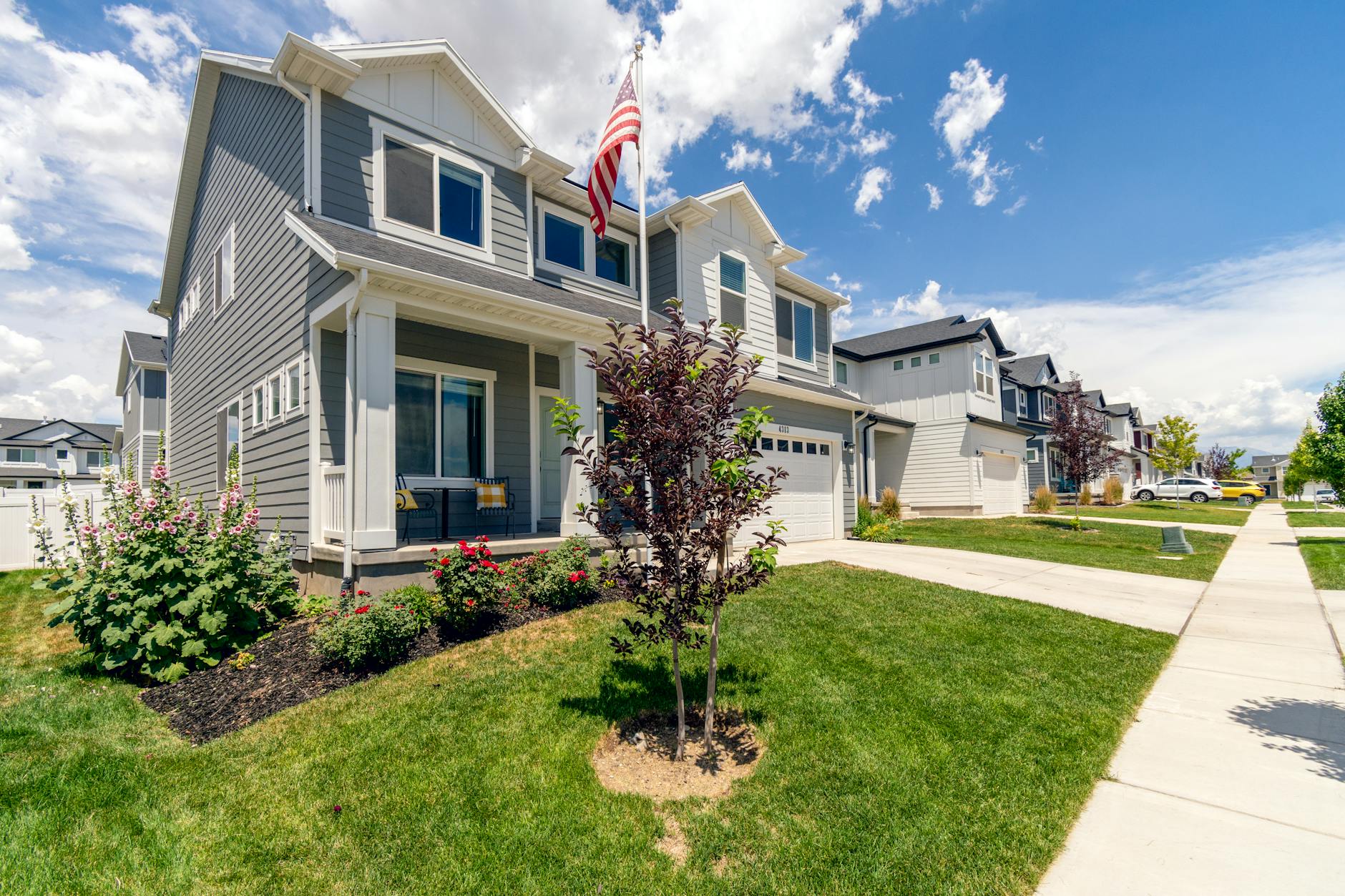 american suburban neighborhood houses