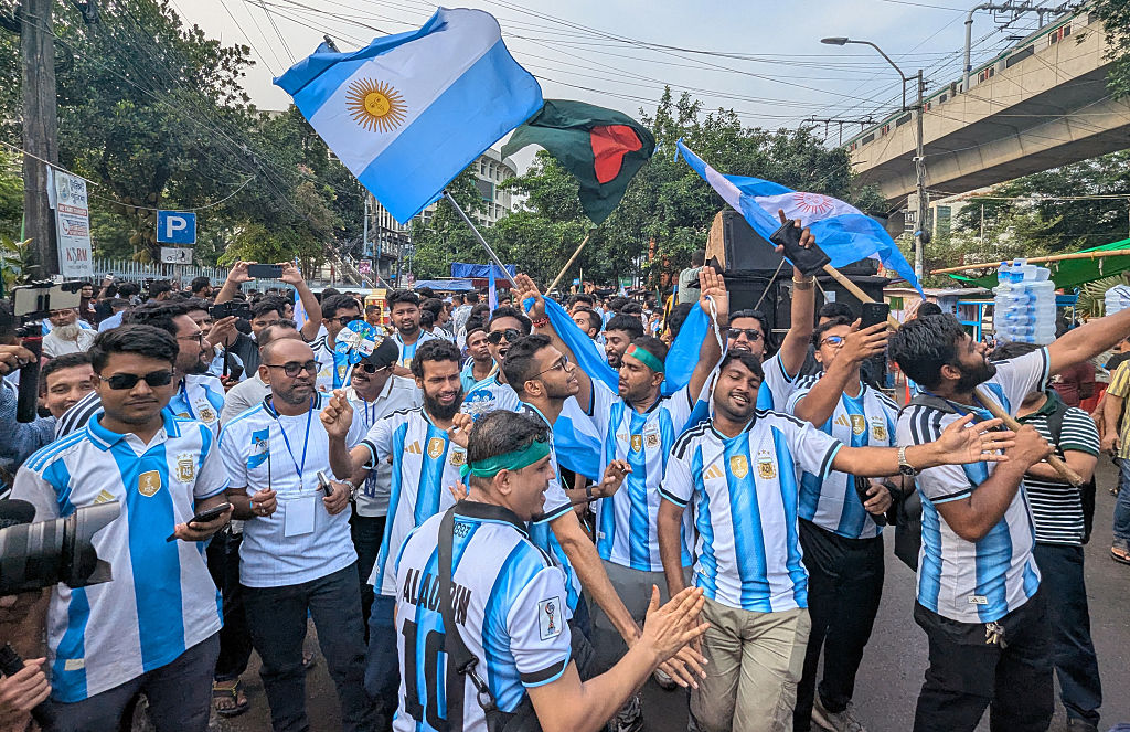 Argentina Football Fans Hold Rally Ahead Of FIFA World Cup 2026 In Dhaka