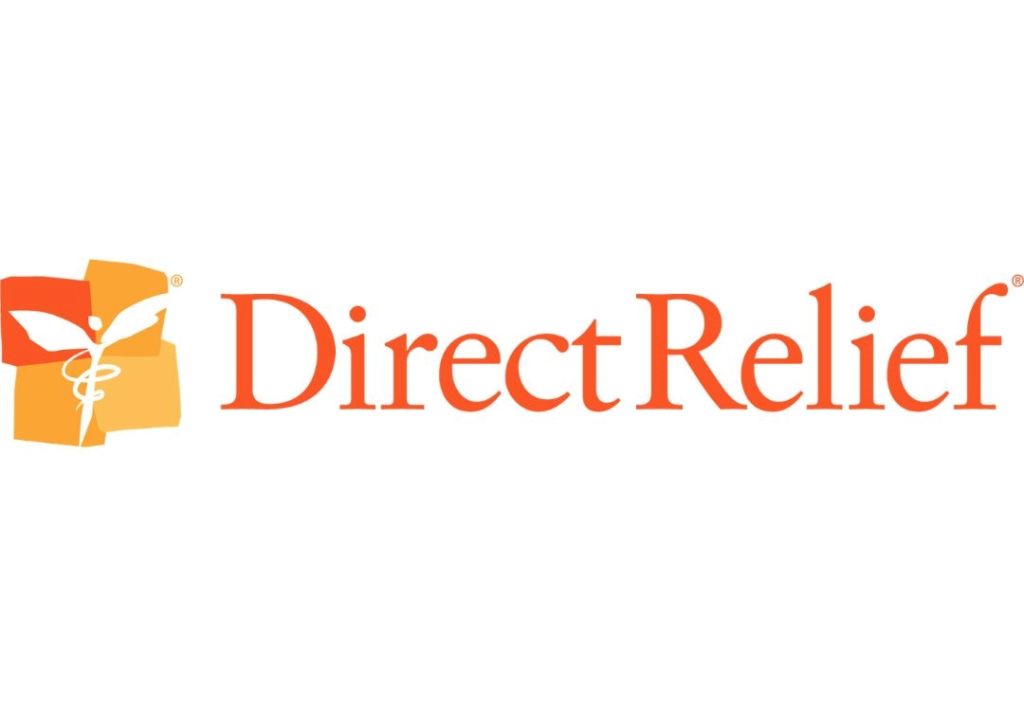 The image shows the Direct Relief logo, which consists of a medical symbol and the text "Direct Relief" in orange letters.