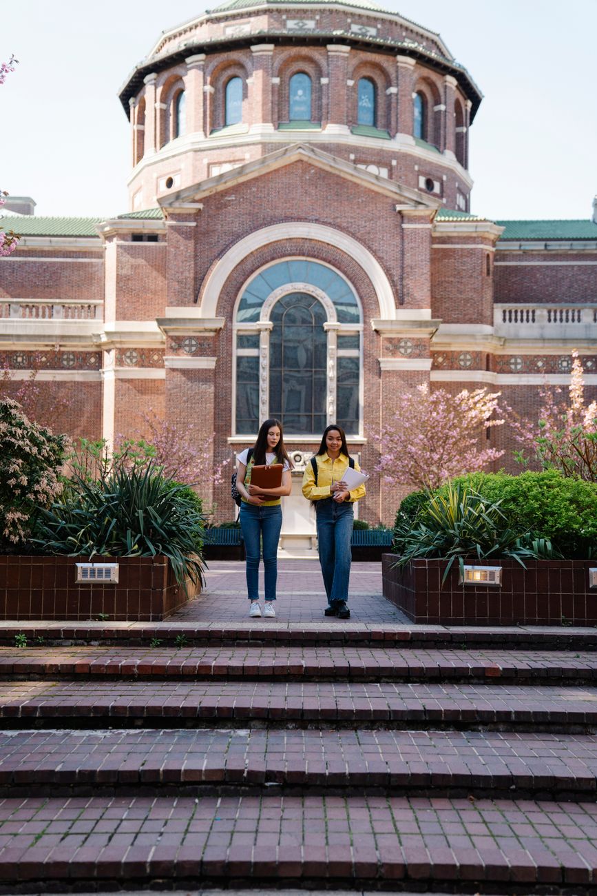 women and building