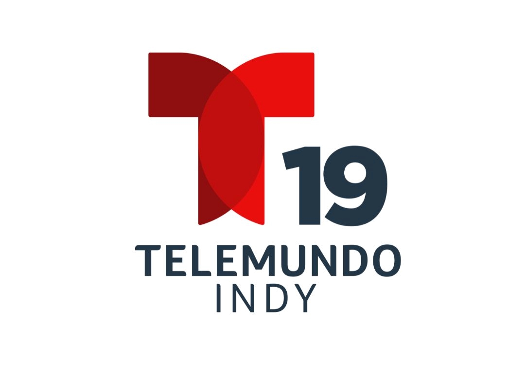 Telemundo Indy logo with red and gray shapes and the text "TELEMUNDO INDY 19".